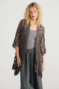 Cordelia lace Jacket. Charcoal