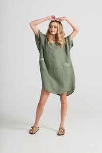 Charlie Linen dress, Olive