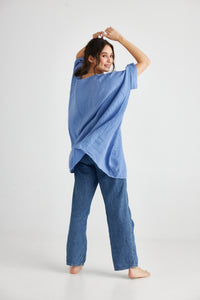 Chloe Linen Top. Denim