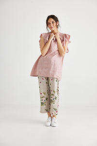 Eva Linen  floral pants . Seamist