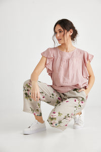 Eva Linen  floral pants . Seamist