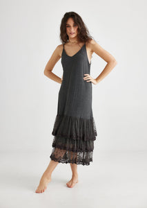 Evangeline Lace slip/dress. Mist Grey