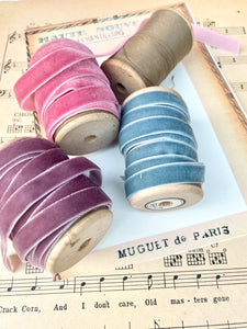 Vintage Coloured Velvet Ribbon collection on  Vintage spools