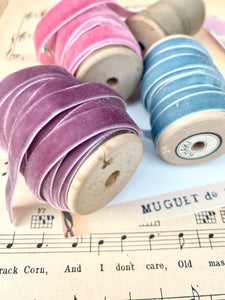 Vintage Coloured Velvet Ribbon collection on  Vintage spools