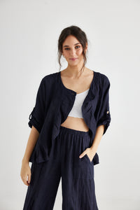 Fifi Linen Jacket.  French Navy Blue