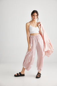 Lulu Linen pants. Pink Polka dot