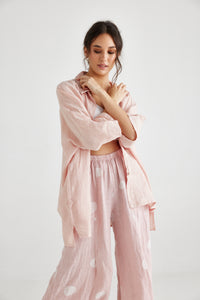 Teddie Linen shirt. Pale Tearose.