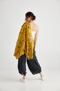 Teddie Floral Linen Shirt. Sunflower