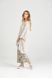 Sabine Linen Duster Coat. Stone