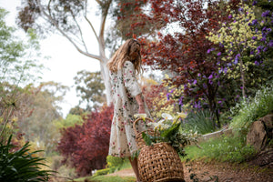 Stella floral dress. Cream Rose