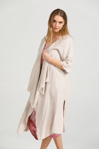 Sabine Linen Duster Coat. Stone