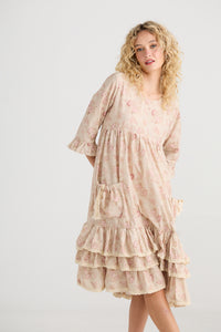 Cymbeline Ruffled dress. Faded Rose