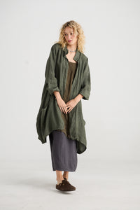 Harper-Lee Linen jacket. Tobacco