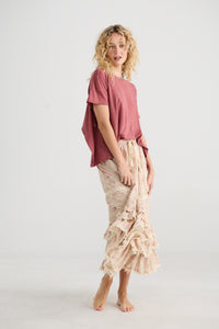 Perdita floral skirt. Faded Rose