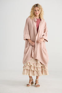 Harper Lee Linen Jacket, Tearose