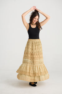 Serendipity Lace Maxi skirt.  Caramel.