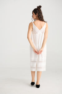 Blossomtime cotton & lace slip dress. Dusty Rose