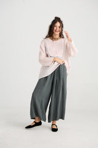 Lucille Linen pants. Charcoal