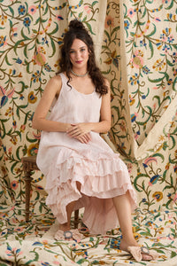 Waterlily linen dress.  Powder Pink.