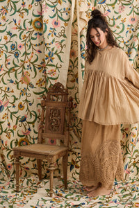 Desert Rose Linen and lace skirt. Ebony