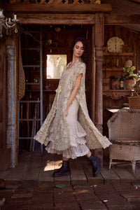 Empress Lace Coat. Stone