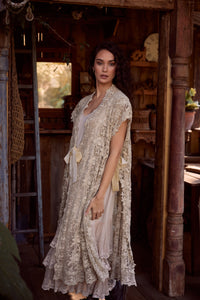 Empress Lace Coat. Stone