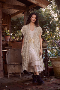 Evangeline lace slip/dress. Stone