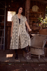 Empress Lace Coat. Stone