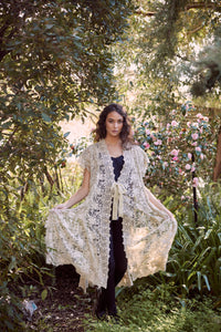 Empress Lace Coat. Stone