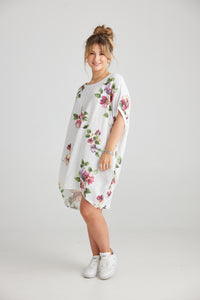 Rosabella linen dress. Icing Sugar Floral