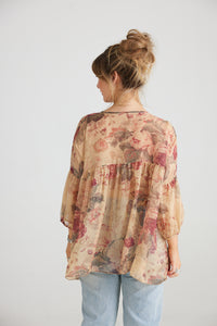 Ariel chiffon blouse. Antique Rose