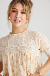 Miss Primrose lace top. Sweet floral .