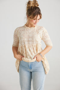 Miss Primrose lace top. Sweet floral .