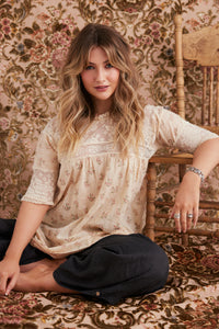 Miss Primrose lace top. Sweet floral .