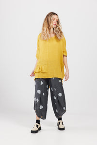 Sorrento Linen  top. Sunflower