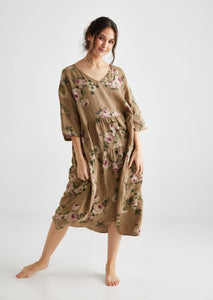 Stella Linen dress. Olive Branch