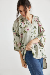 Teddie floral linen shirt. Seamist