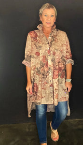 Annabelle shirt dress. Antique Rose