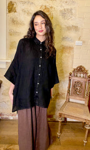 Teddie linen shirt.  Ebony