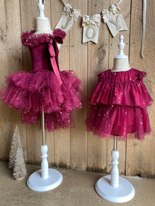 Clara Ballerina childs tutu dress. Cherry red