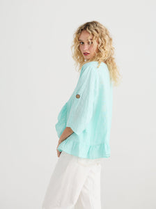 Fifi Linen Jacket.  Mint