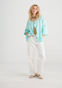 Fifi Linen Jacket.  Mint