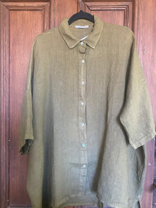 Teddie linen Shirt. Olive