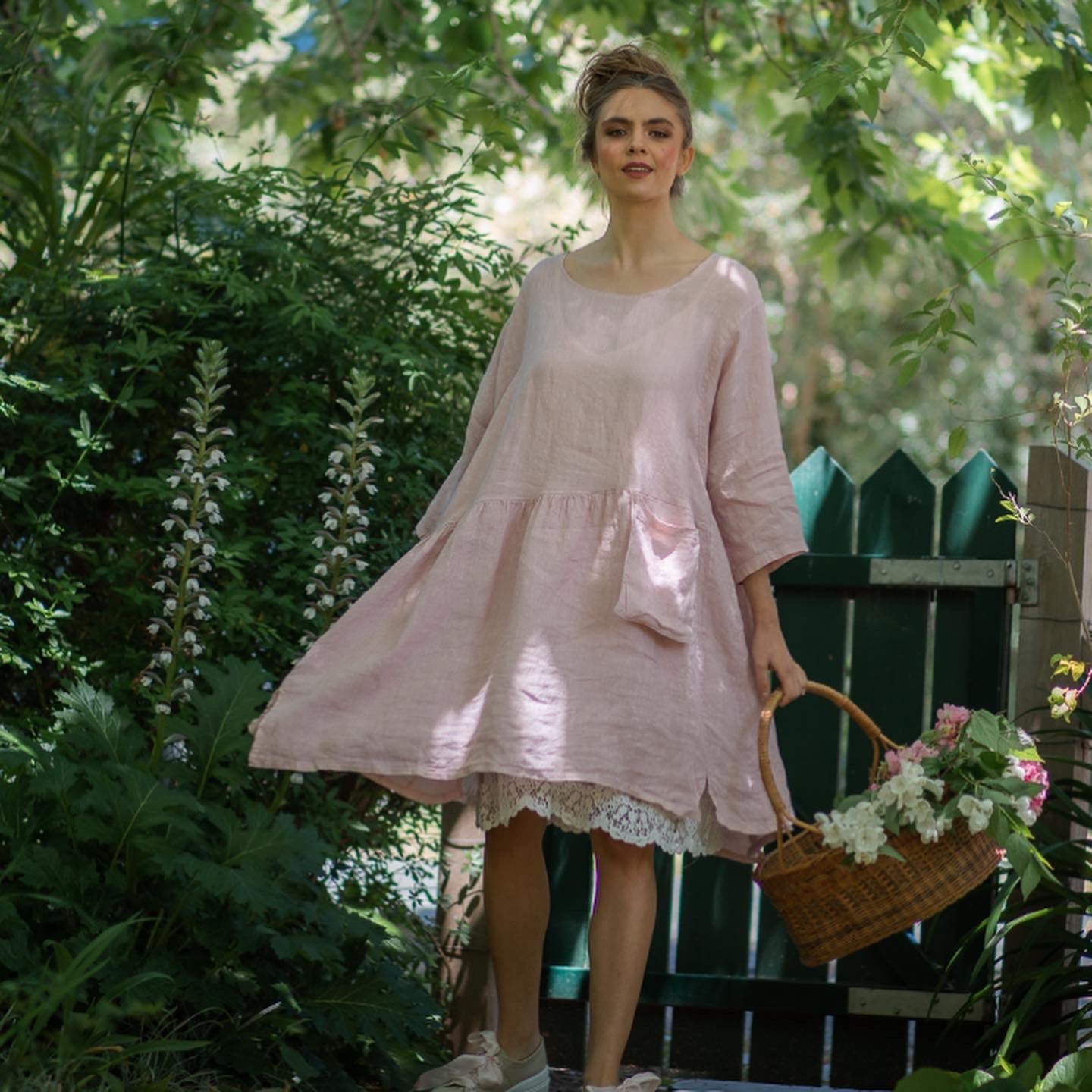 Blush pink hotsell linen dress