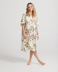 Audrey Linen Dress. Cream