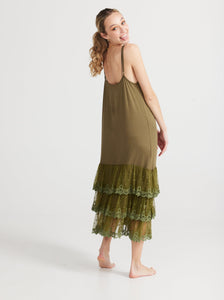 Evangeline slip dress. Moss