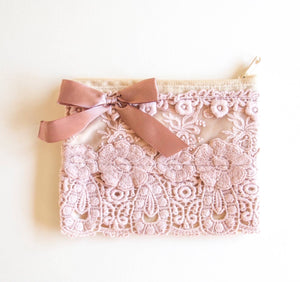 Large Lace zip bags. lace purse