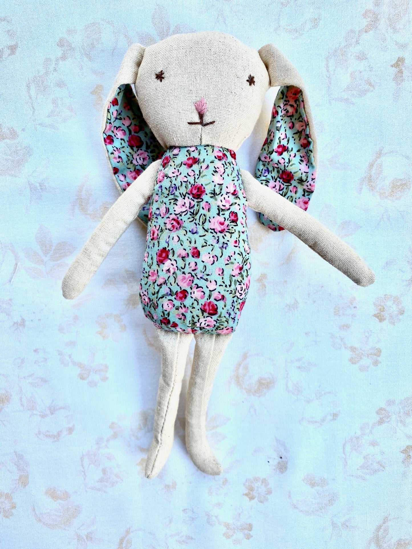 Rosebud Bunny toy. Blue & Pink. – Miss Rose Sister Violet