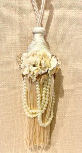 Decorative Wooden tassel. Antique Cream