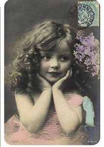 Vintage girl postcard collection. set of 9